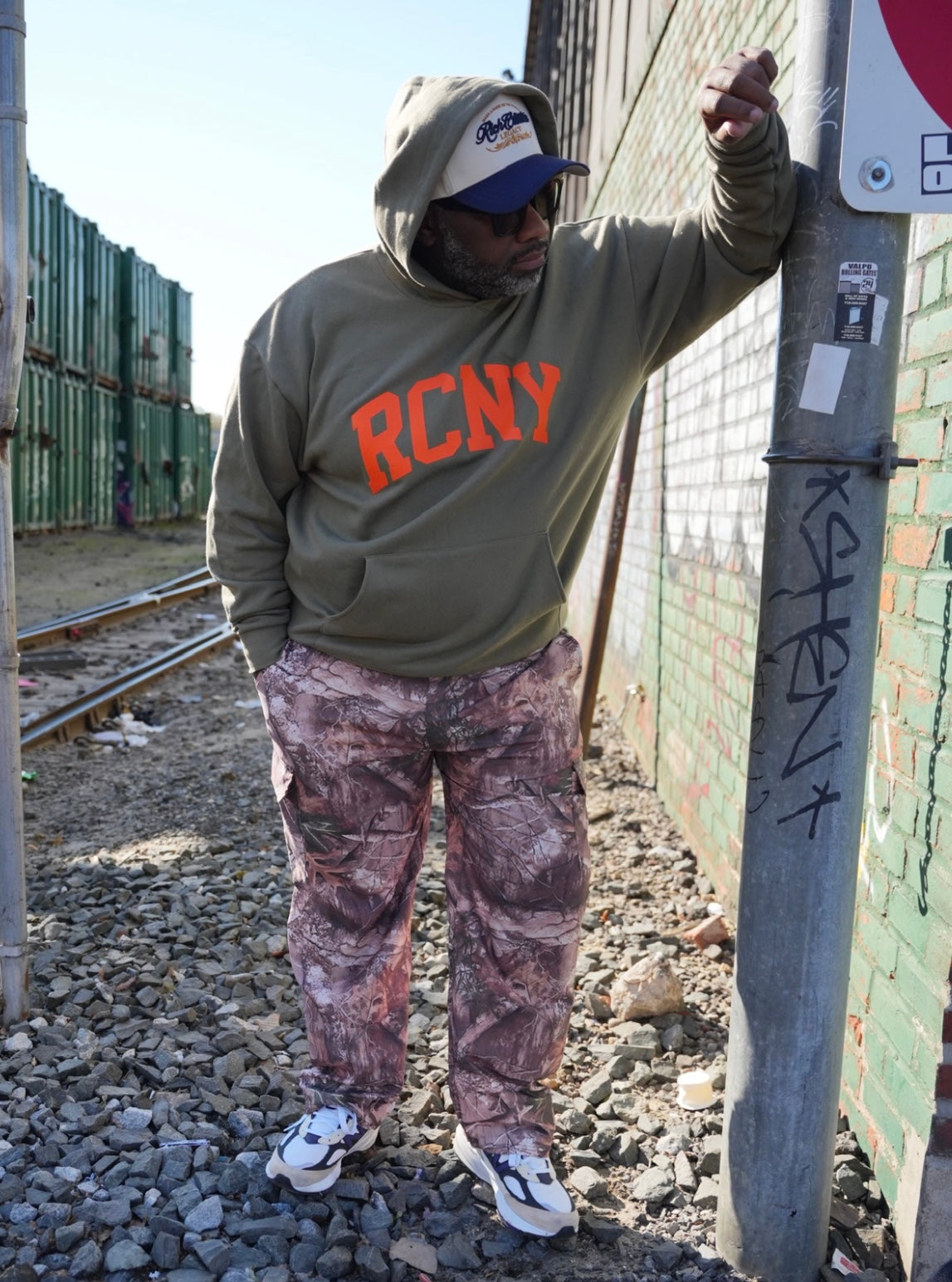 “RCNY” OLIVE HOODIE (Oversized Fit)